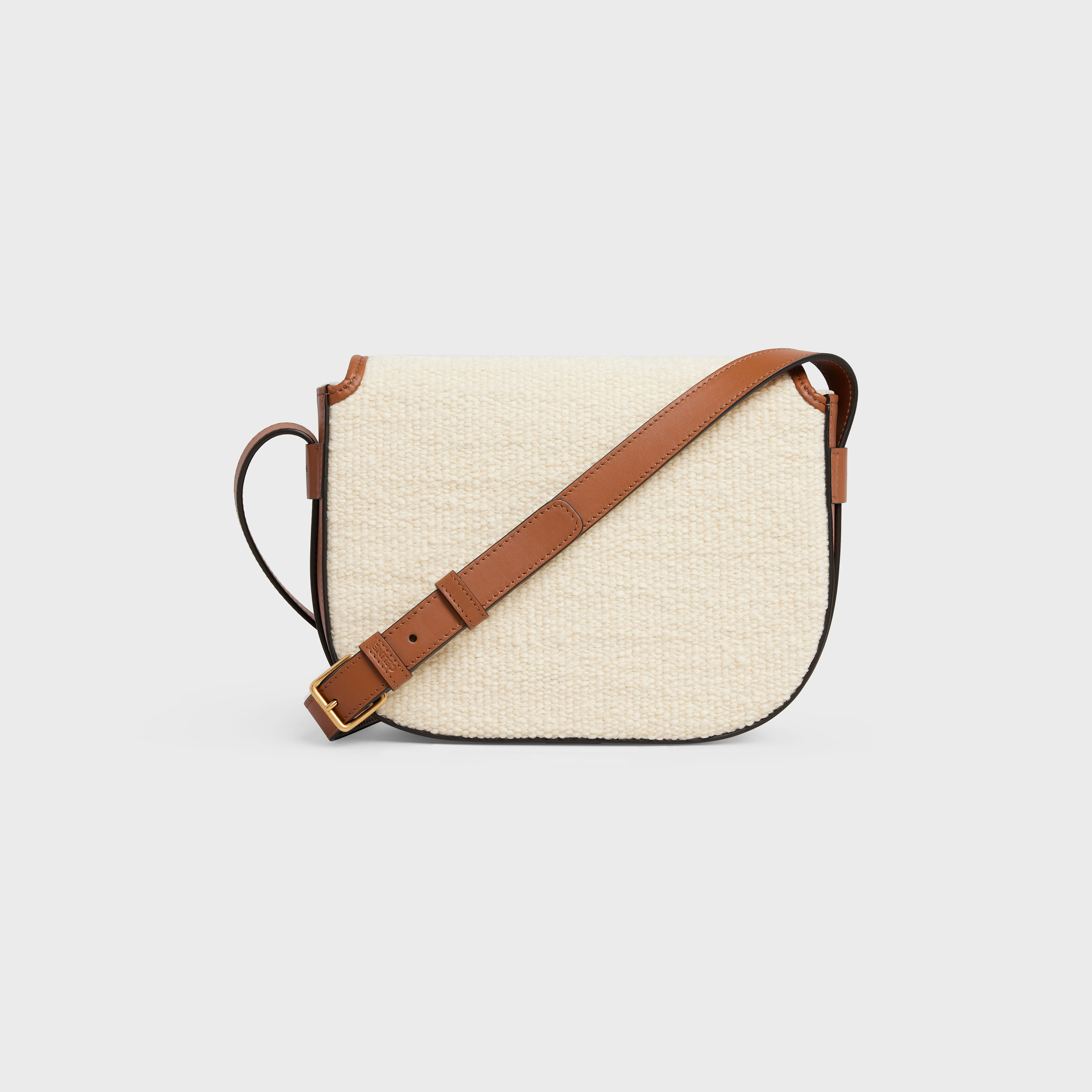 Celine Medium Maillon Triomphe Bag In 'plein Soleil' Textile And Calfskin In Multi