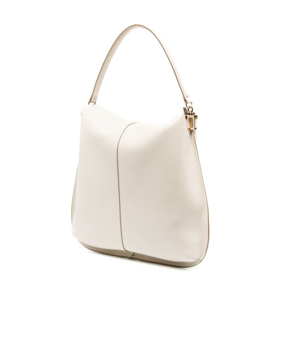Tod's Small T Case Leather Tote Bag In White