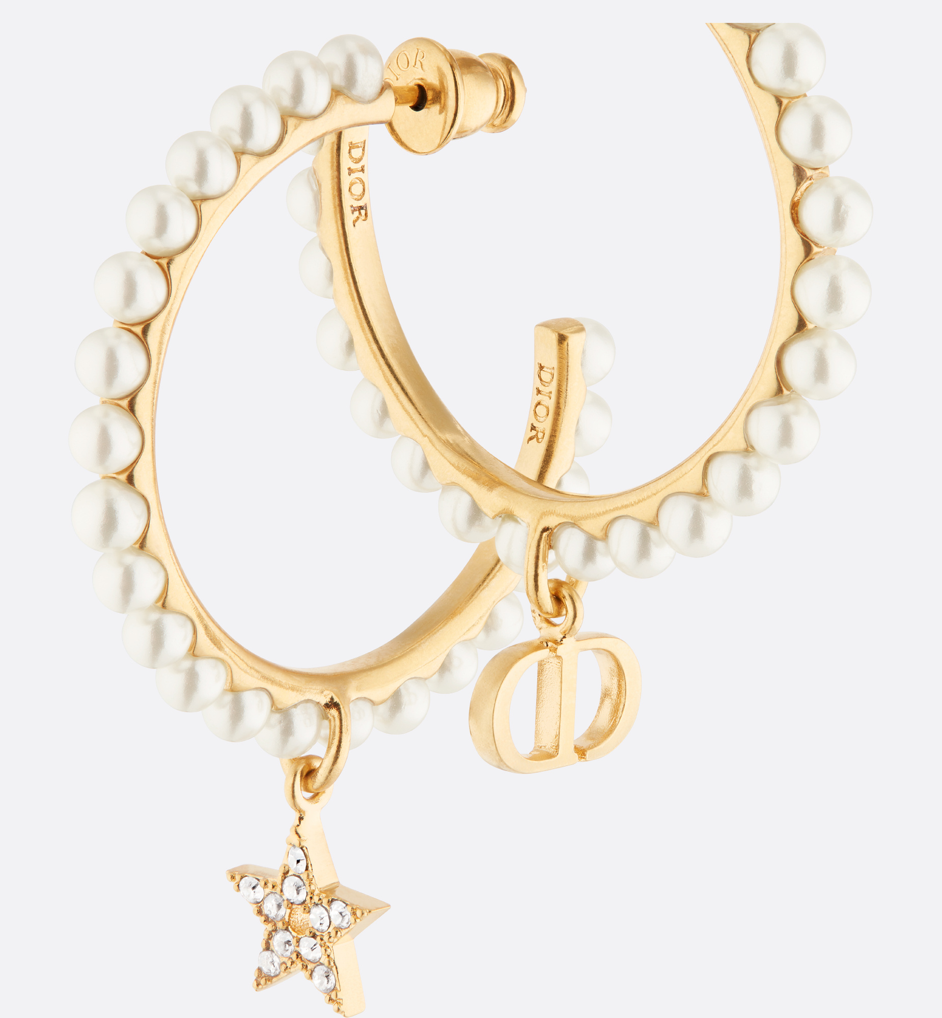 Shop Dior Petit Cd Earrings In Yellow