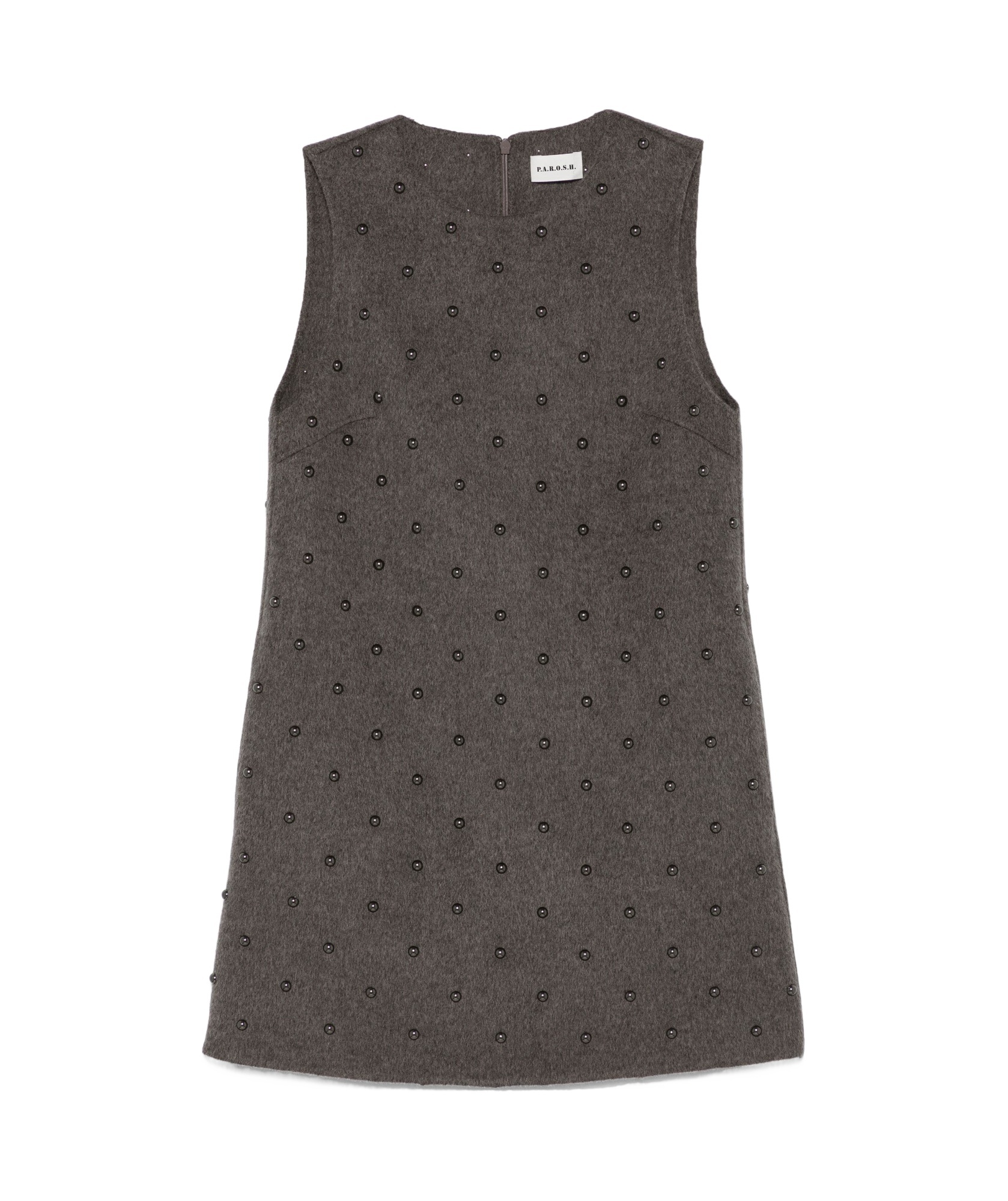 P.a.r.o.s.h Bleak Studded Mini Dress In Black