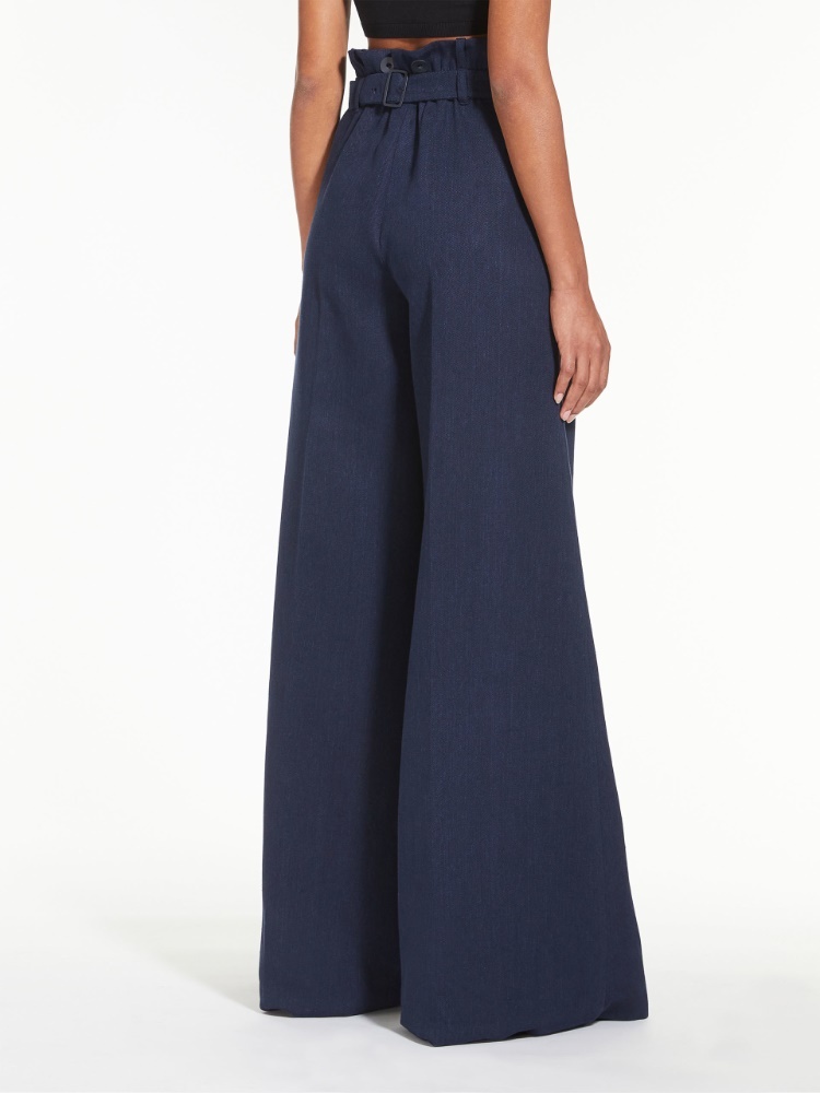 Max Mara High-waisted Wide Leg Pants In Black