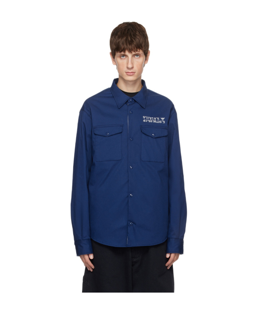 Emporio Armani Blue Insulated Jacket In Blue