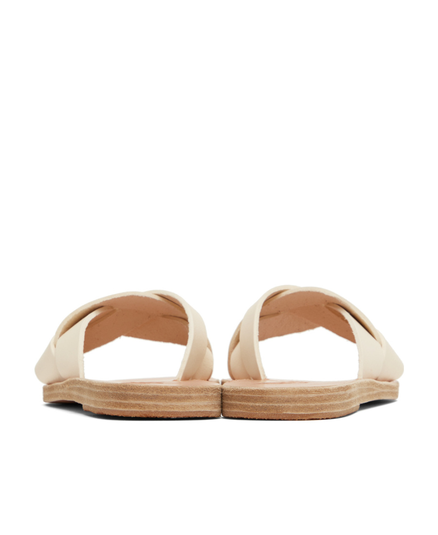 Ancient Greek Sandals Logo Flat Slippers In Nude