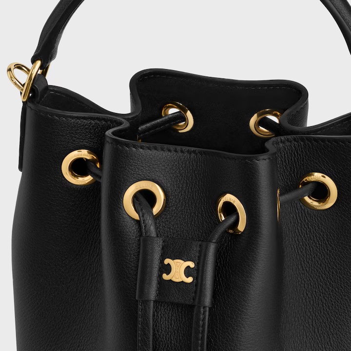 Celine Teen Clara Bag In Supple Grained Calfskin In Black
