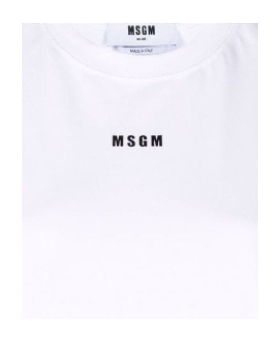 MSGM MSGM LOGO PRINTED CREWNECK T-SHIRT