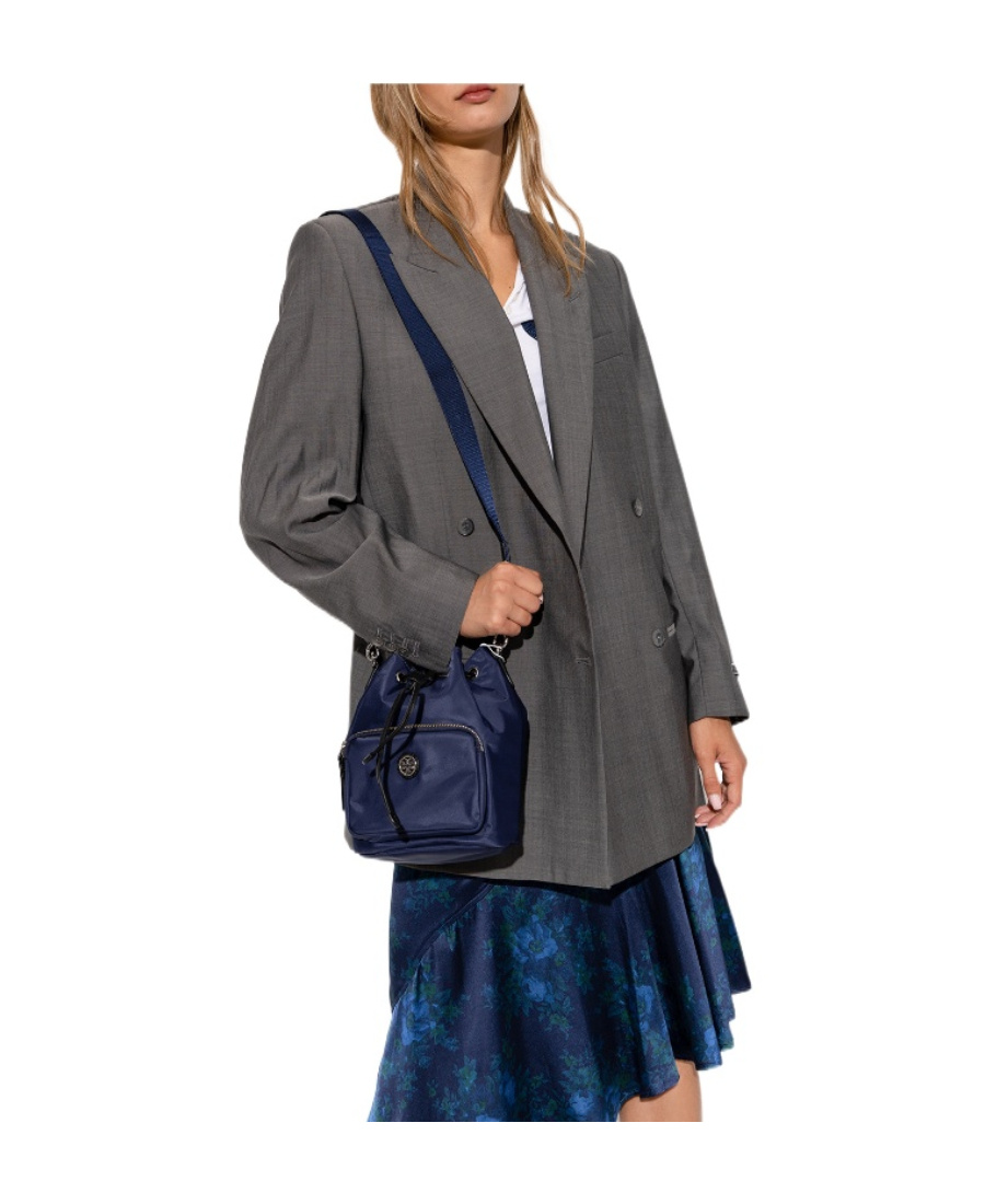 TORY BURCH LOGO-PLAQUE BUCKET BAG 