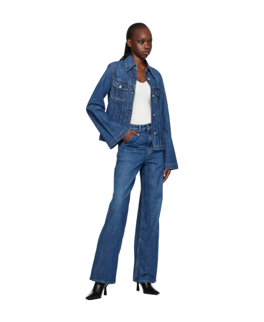 Our Legacy Single-breasted Denim Jacket In Blue