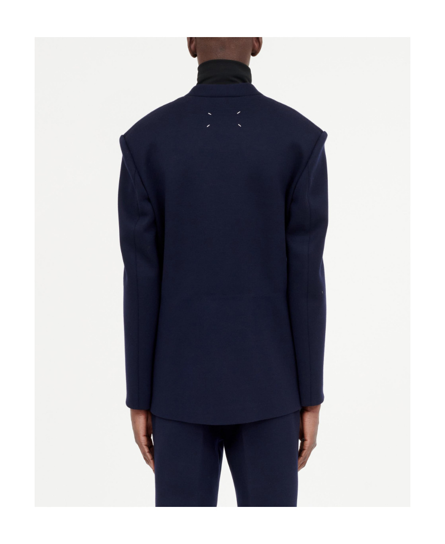 Maison Margiela Logo-detail Single-breasted Blazer In Black