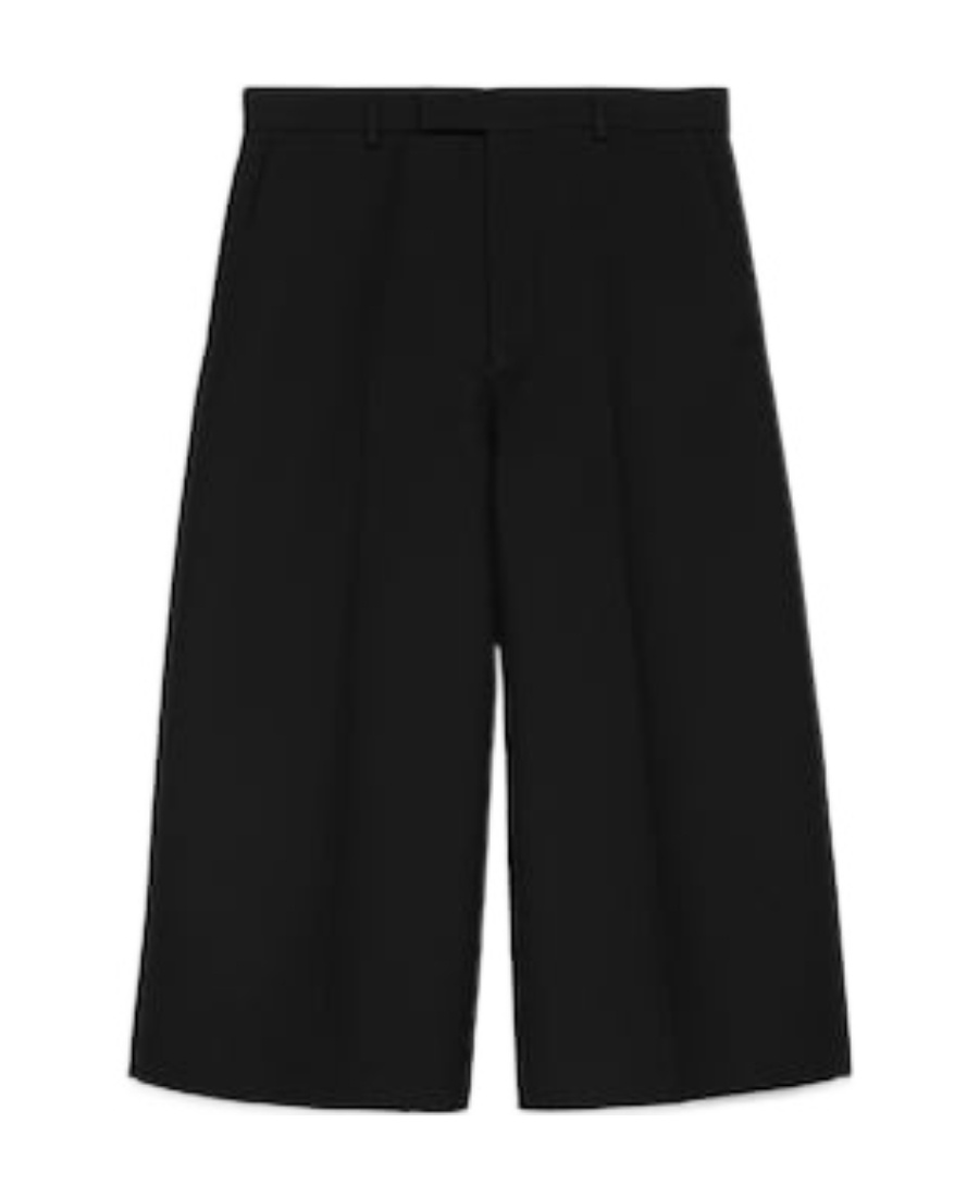 Gucci Houndstooth Wool Pant With Embroidery In Black
