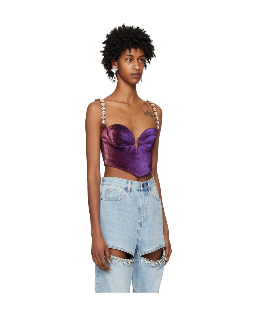 Area Mussel Cup Bustier Top In Red