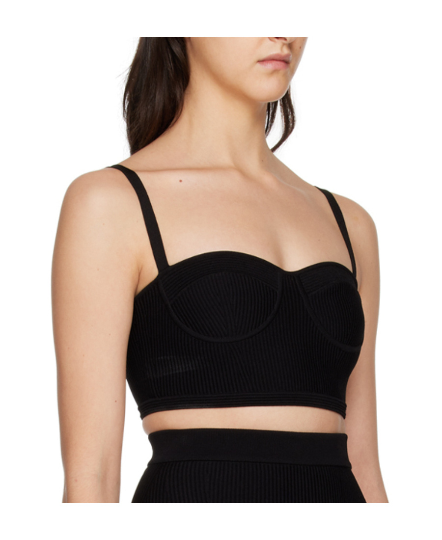 Alexander Mcqueen Cut Out Strapped Top In Black