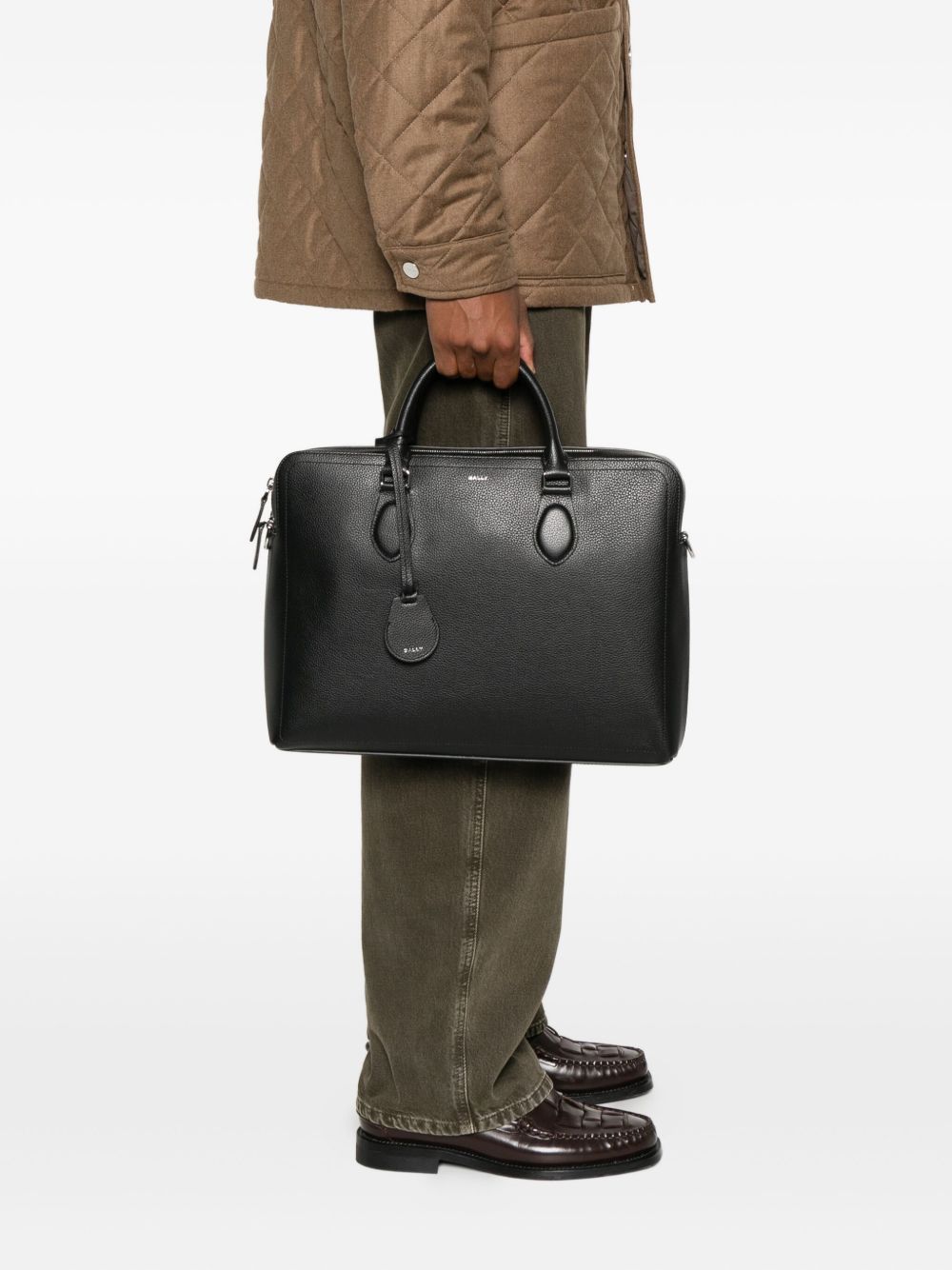 Bally Capitol Leather Top-handle Briefcase In Black