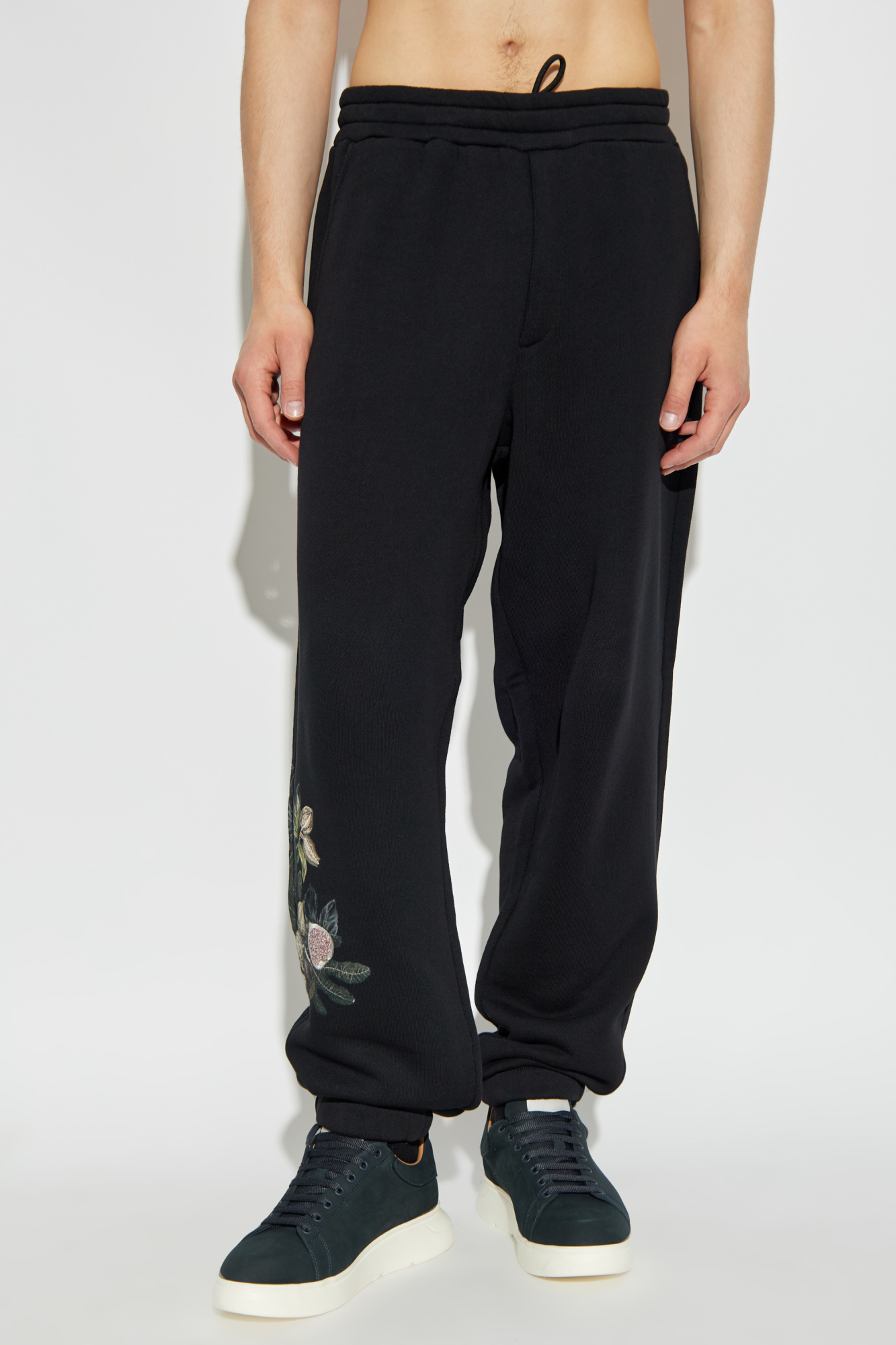 Emporio Armani Elastic Waist Sweatpants In Black