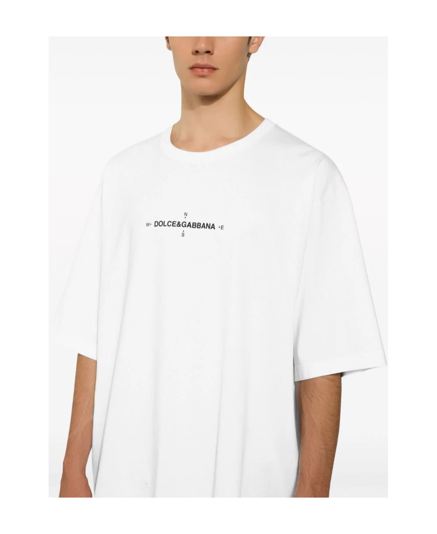 Dolce & Gabbana Oversized T-shirt Aus Baumwolljersey In White