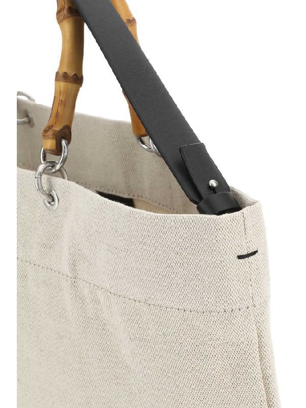 Jil Sander Man Sand Canvas Handbag In White
