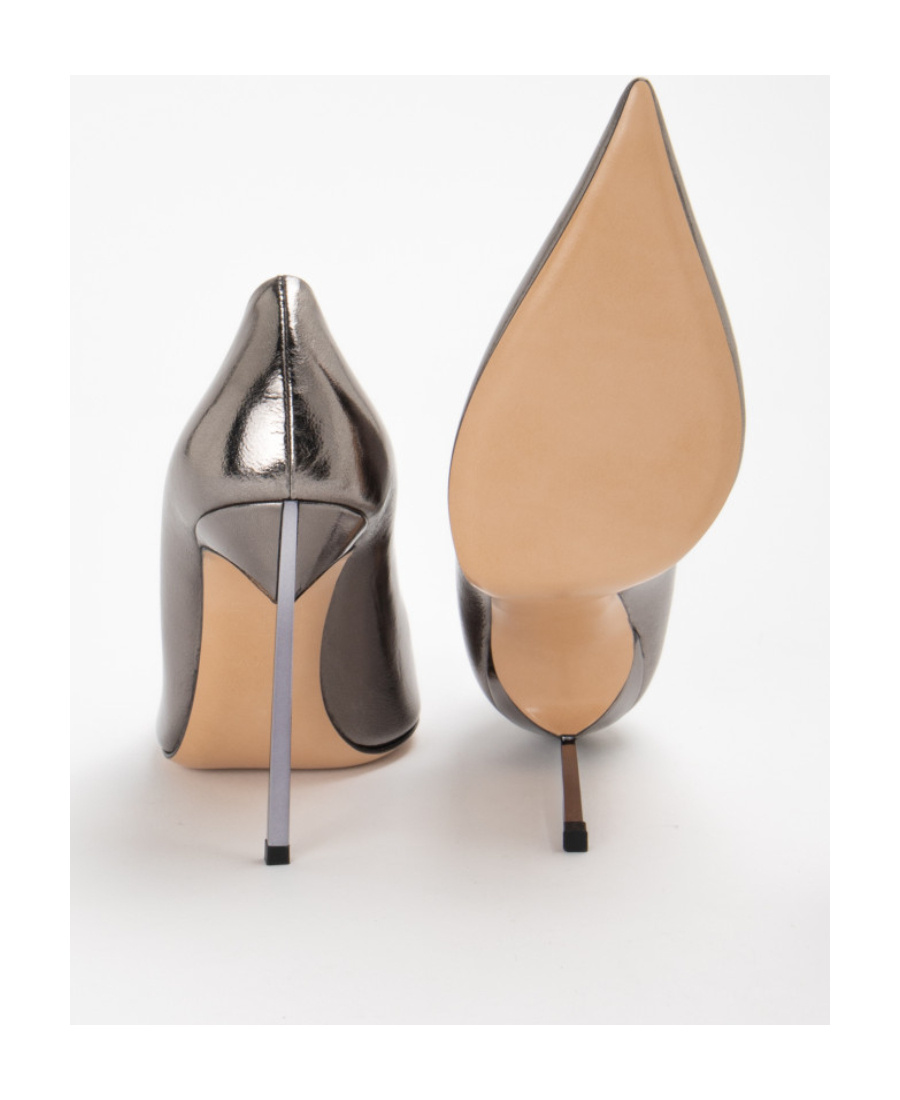 Casadei Superblade 100mm Metallic-finish Pumps In Gray