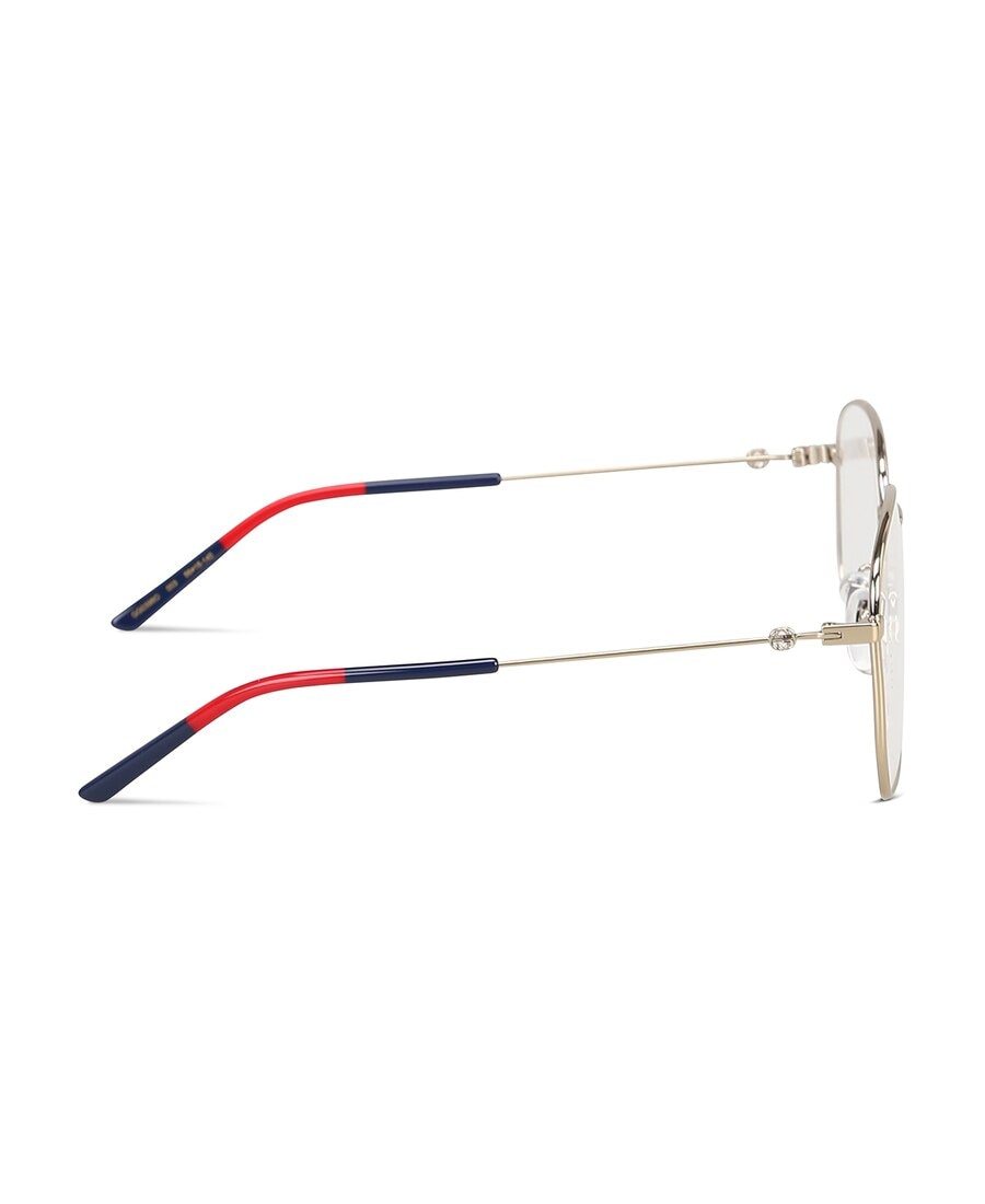 Gucci Web Detail Hexagonal-frame Glasses In White