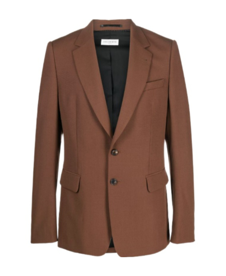 Dries Van Noten Long Sleeved Suit Jacket In Brown