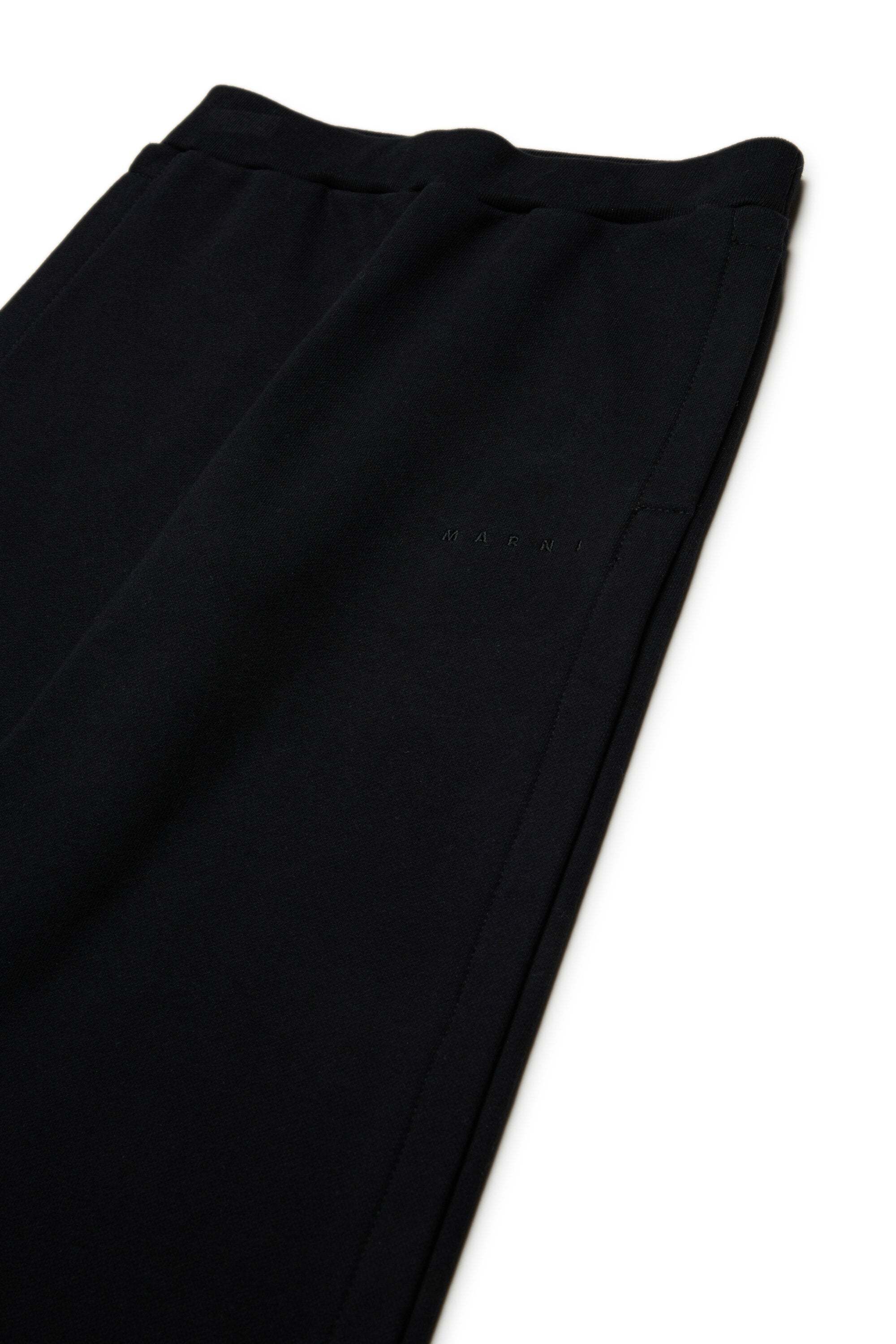 Marni Kids Elasticated Waistband Fleece Pants In Black