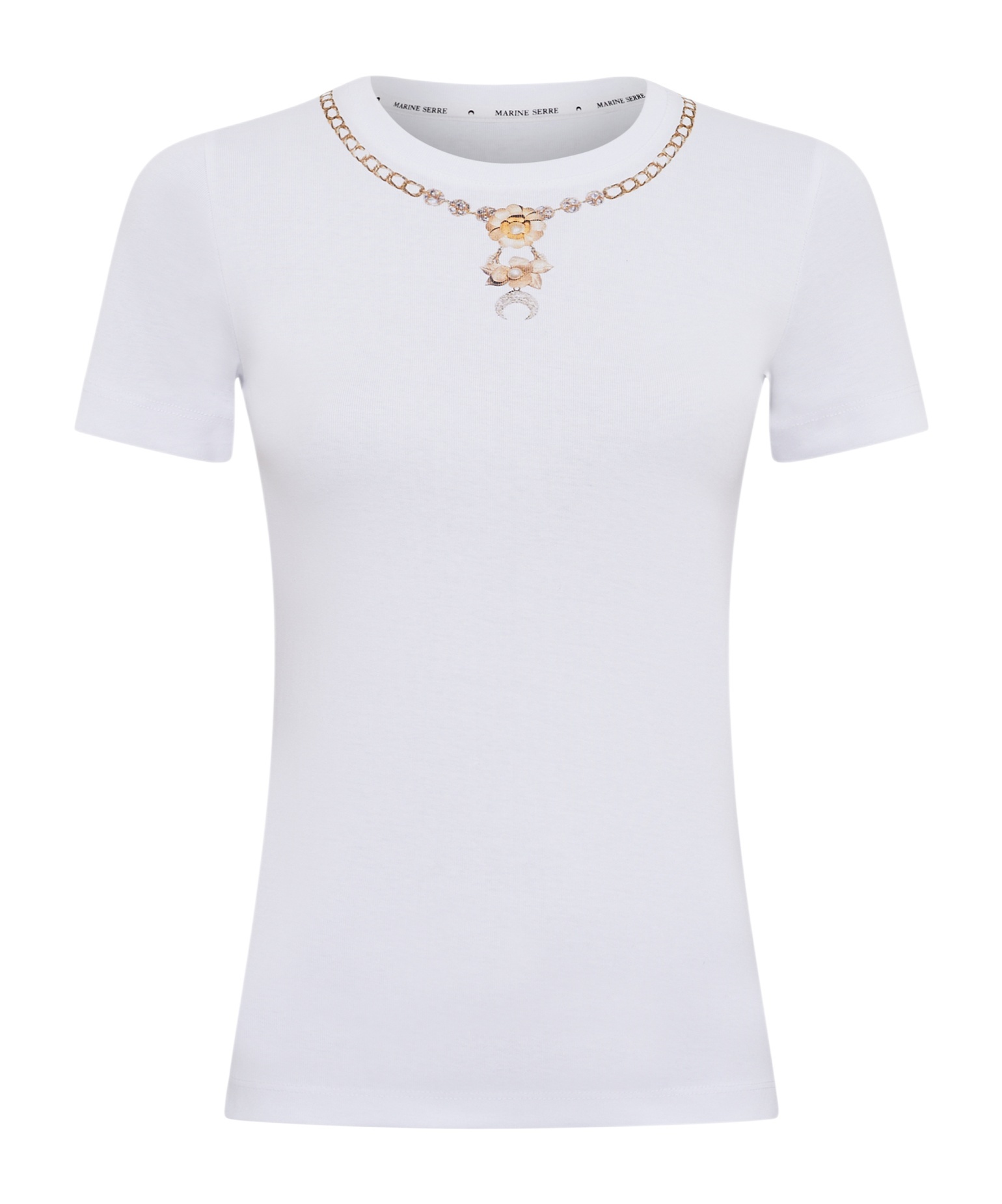 Marine Serre Trompe L Il Jewelry White Jersey Baby Fit T-shirt In White