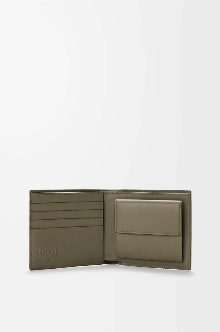 Loewe Bifold Coin Wallet In Satin Calfskin In Green