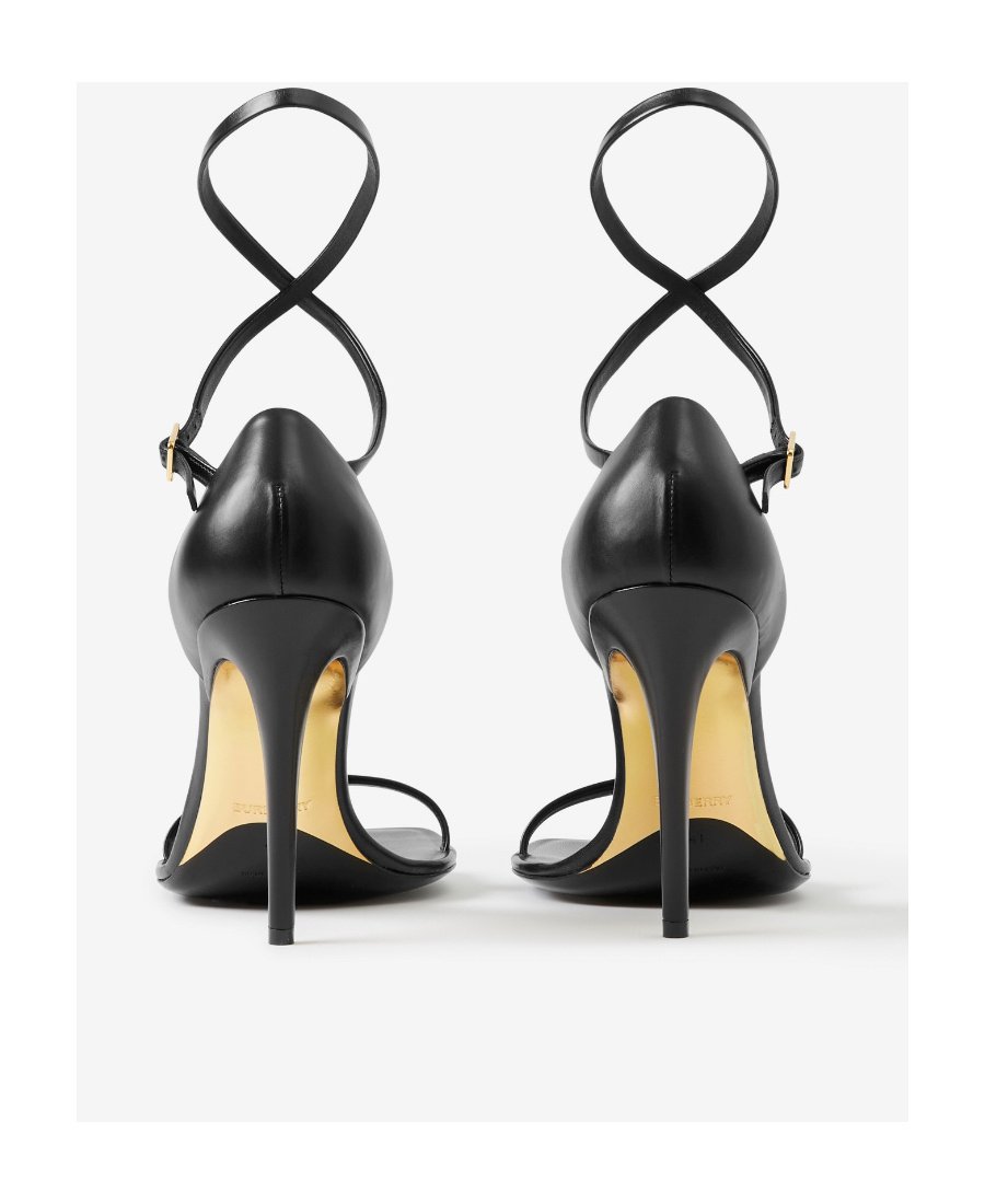 Shop Burberry Stiletto-heel 100mm Leather Sandals In Black
