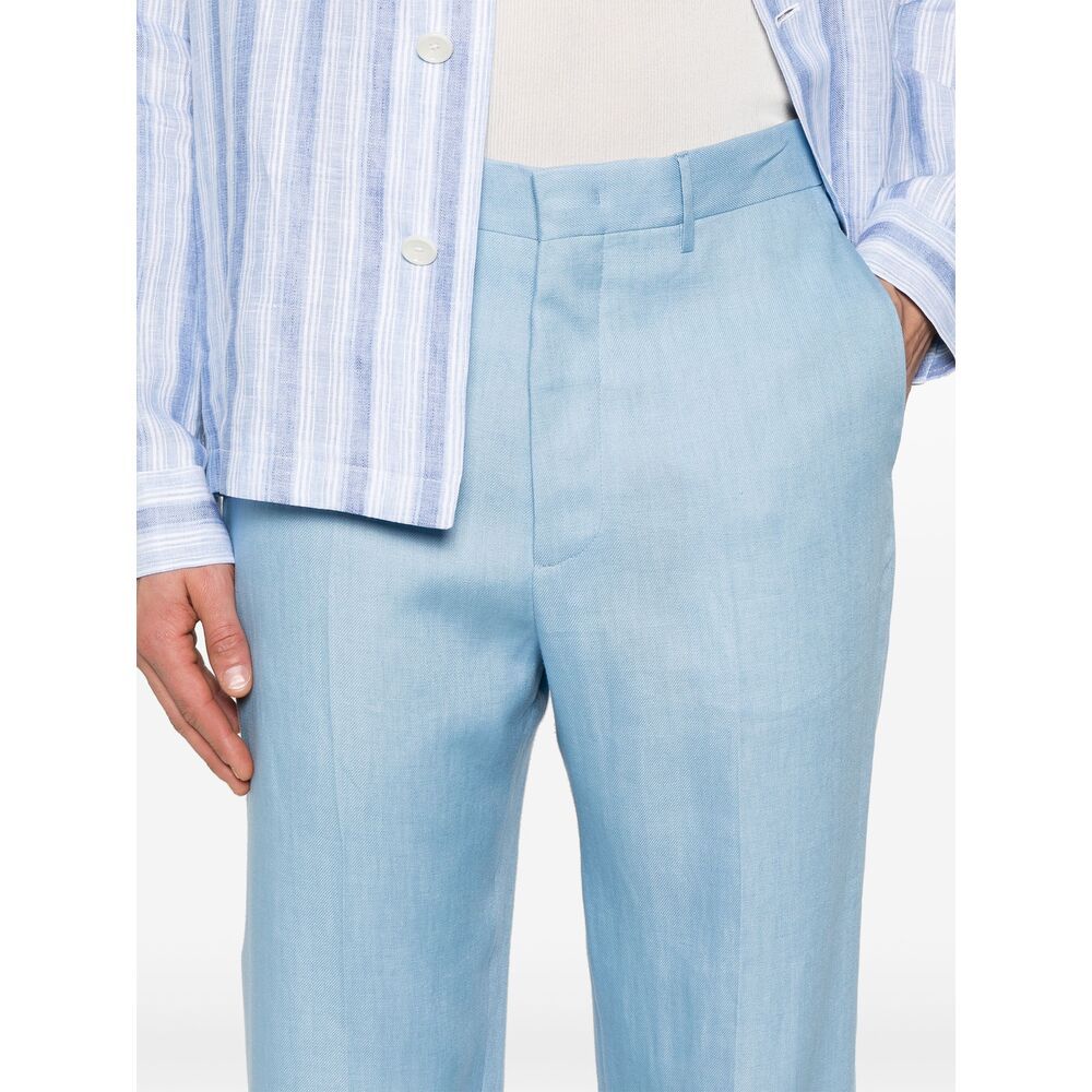Shop Tagliatore Belt-loop Casual Pants In Blue
