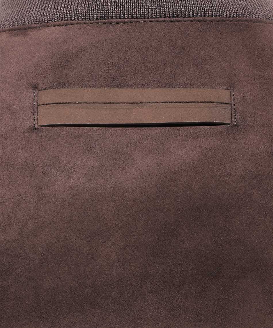 Shop Zegna Long-sleeved Leather Jacket In Brown