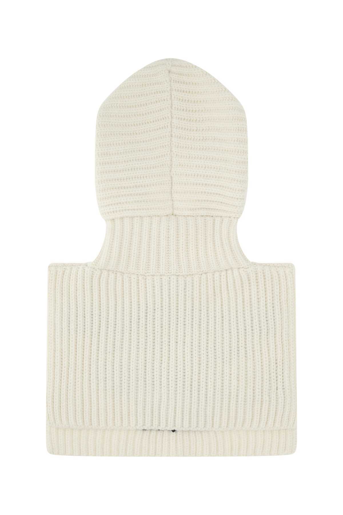 Prada Women's Ivory Cashmere Balaclava In White