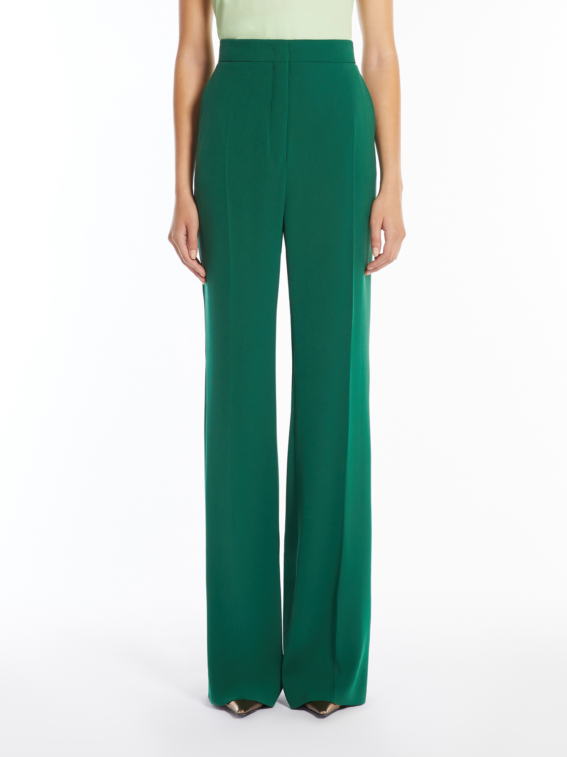 Max Mara Studio Cosmo Long Trouser Dark Green In Green