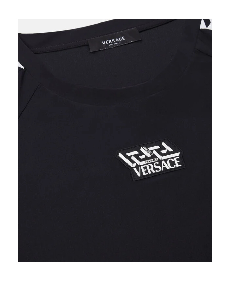Versace La Greca Panel Short-sleeve T-shirt In Black