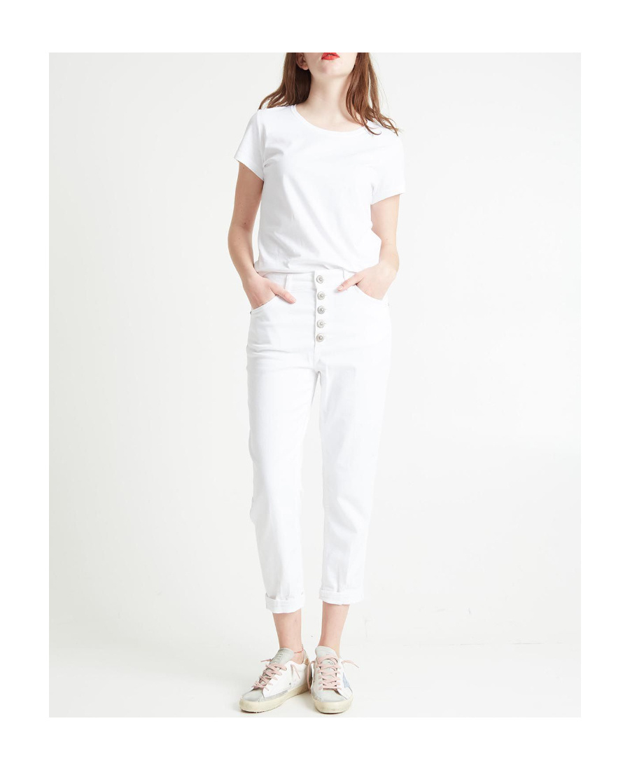 Shop Dondup Button-fastening Denim Jeans In White