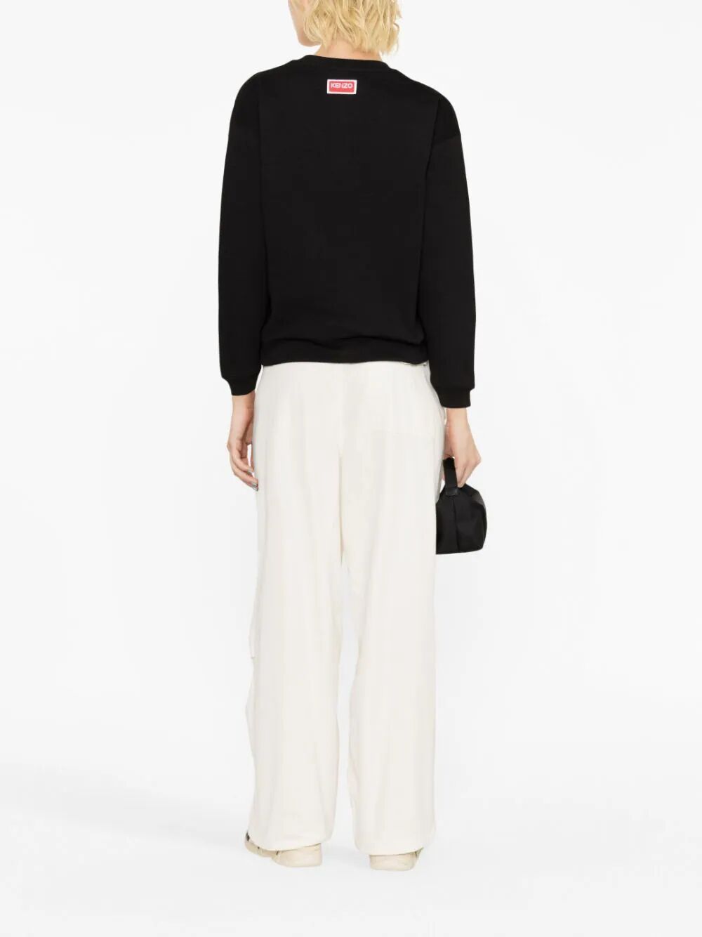 Kenzo Boke Flower Brushed Cotton Sweatshirt In Black