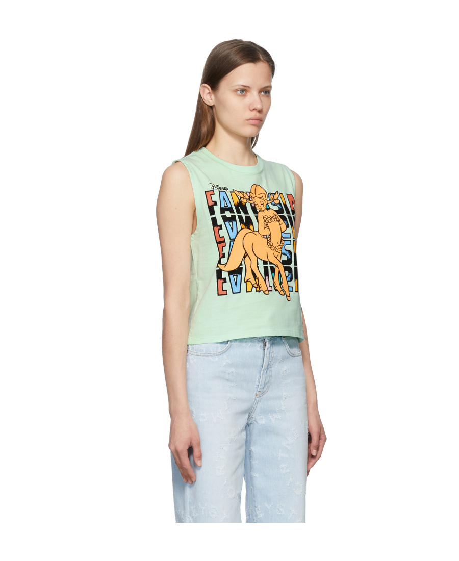 Stella Mccartney Round Collar Pattern Printed Sleeveless Vest In Multicolor