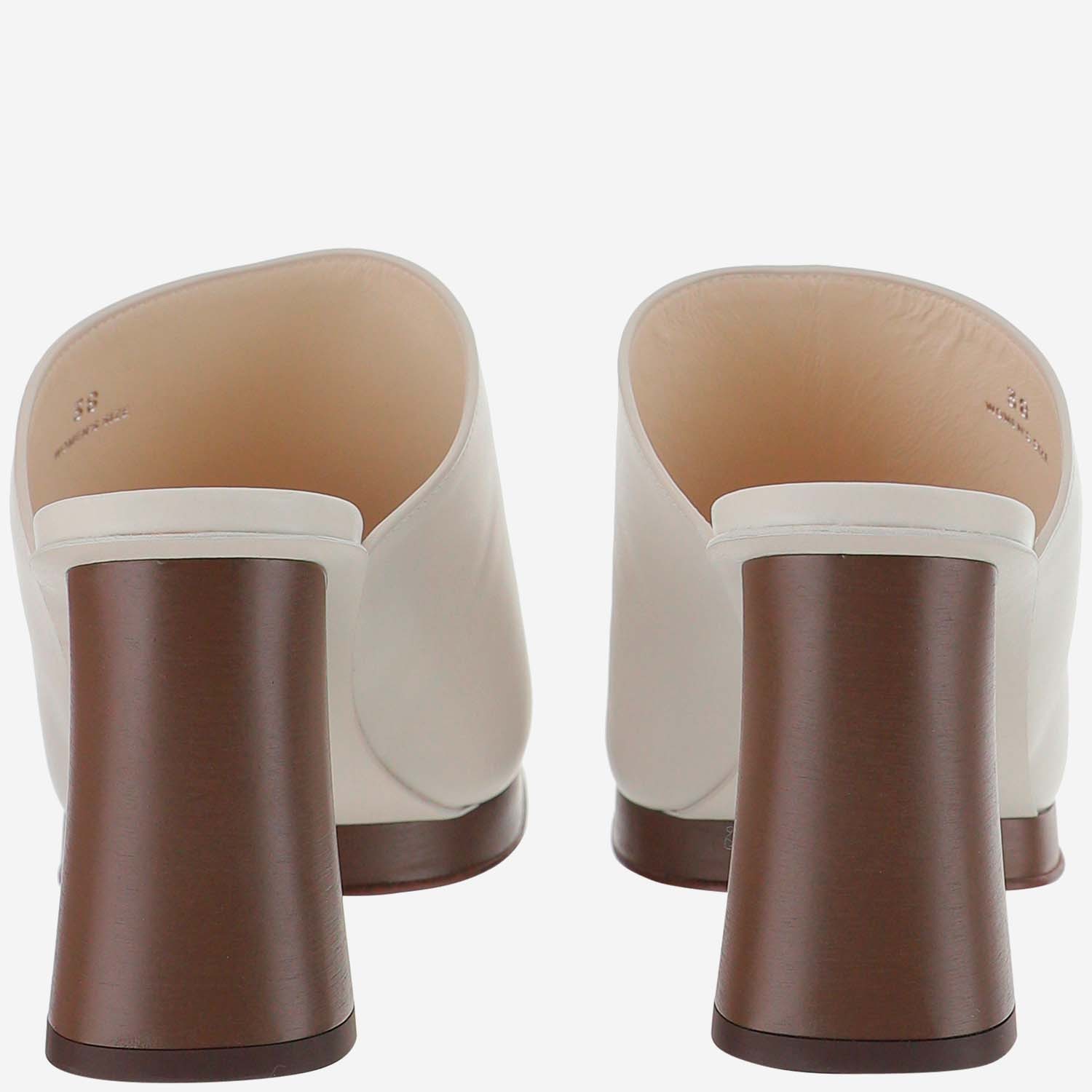 Tod's 95mm Sculpted-heel Leather Mules In White