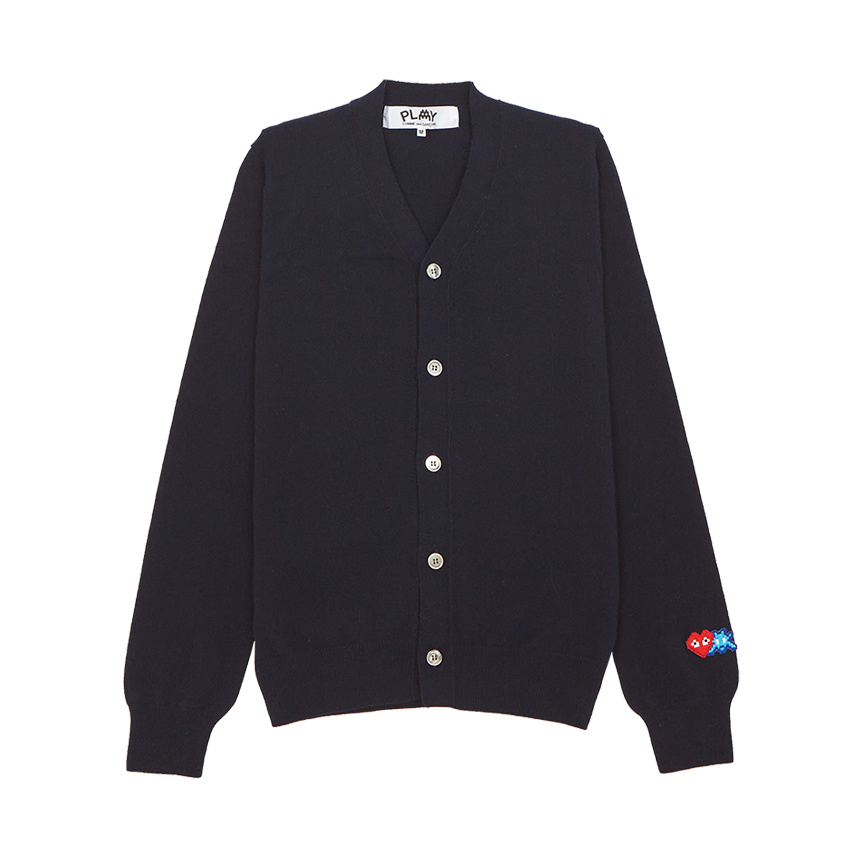 Comme Des Garçons Play X Invader Pixelated-heart Cardigan