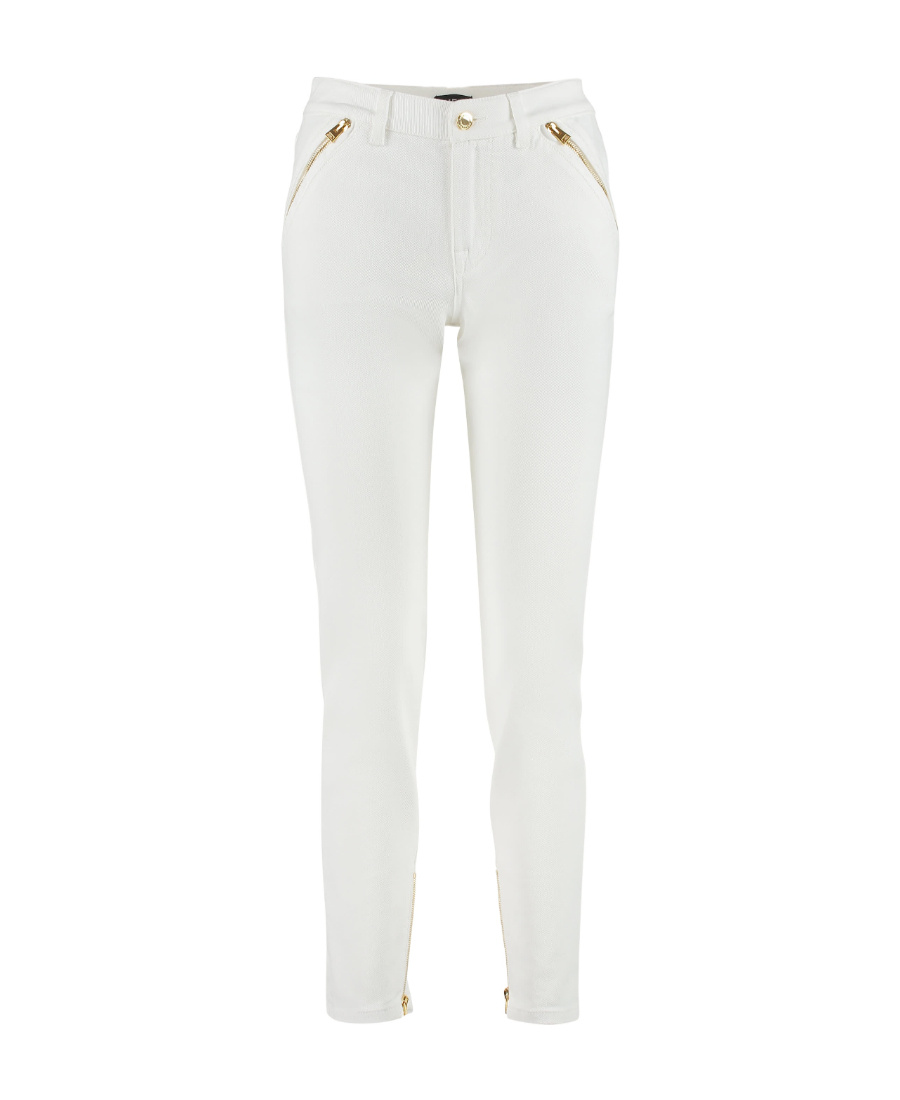 Shop Tom Ford Zip-detailed Tapered Jeans In White