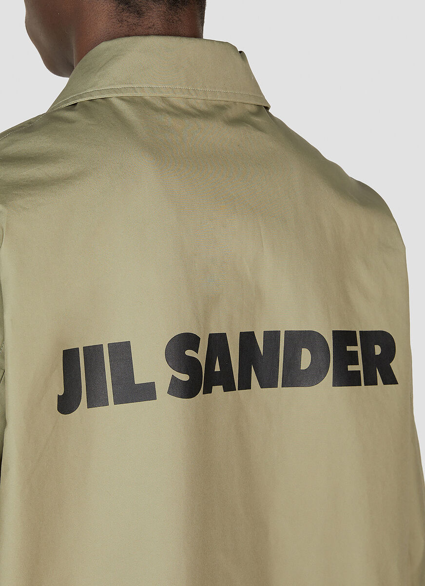 Jil Sander Khaki Printed Jacket In Green