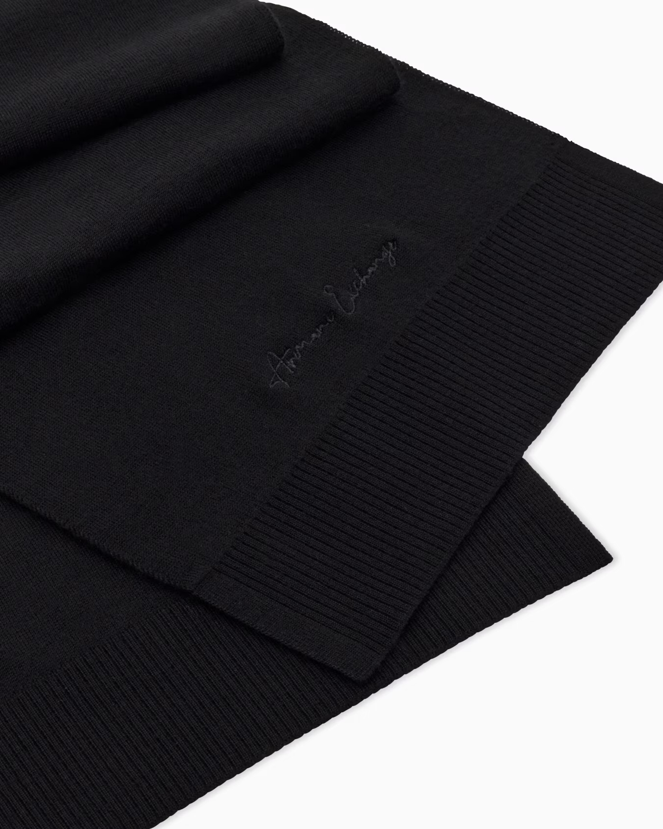 Armani Exchange Wool Scarf In Black