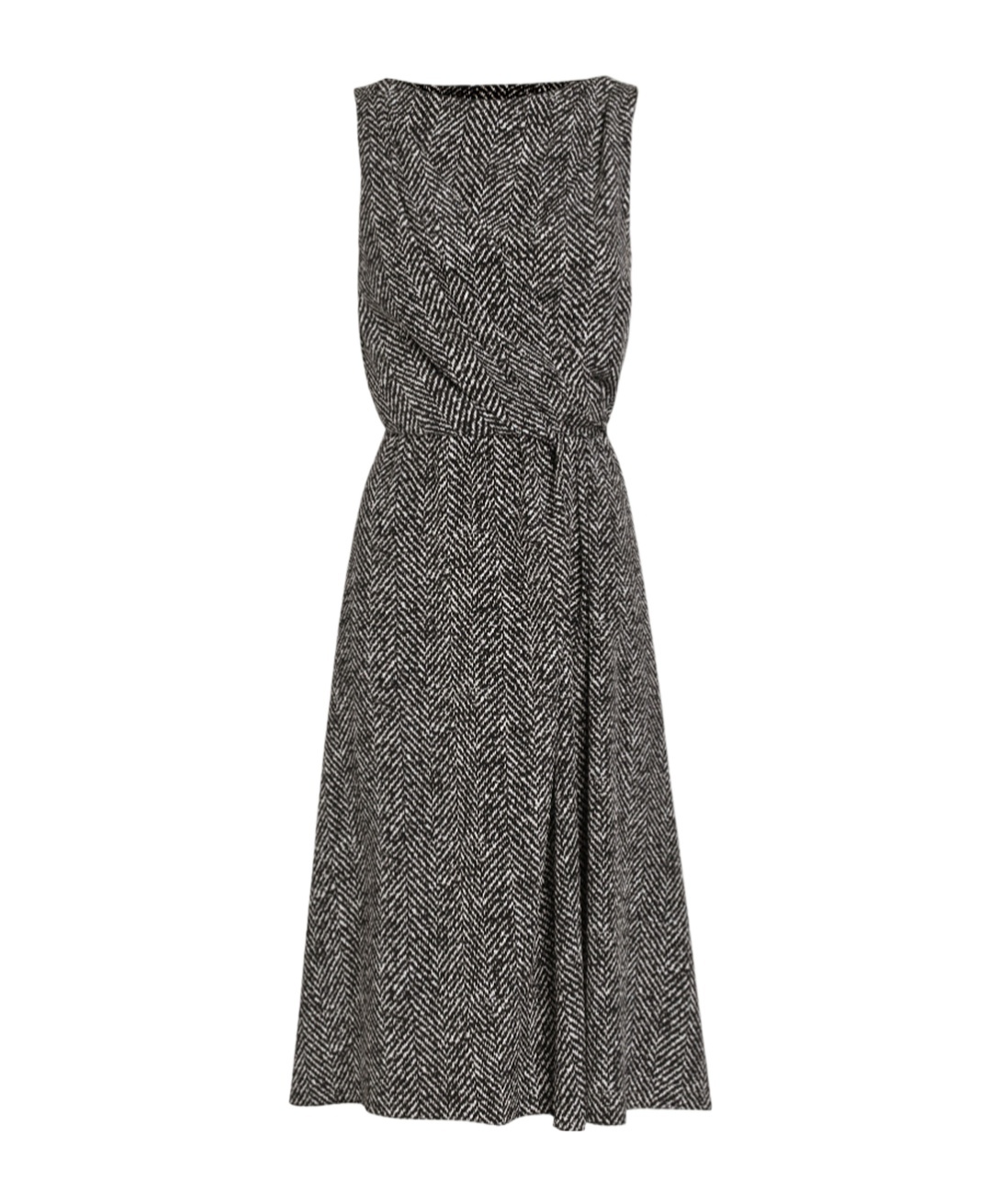 Dolce & Gabbana Women Chevron Print Heavy Crepe Cocktail Dress In Multi