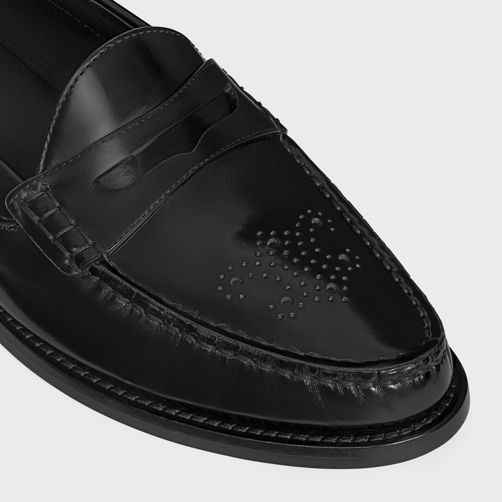 Celine Vivienne Polished Bullskin Loafers In Black