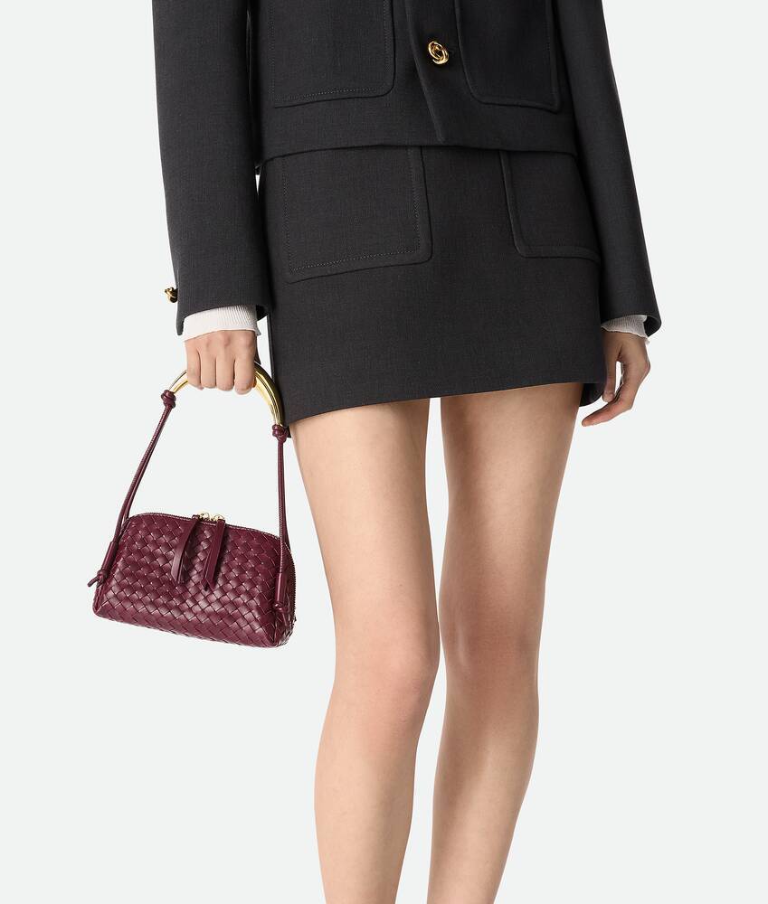 Bottega Veneta Concert Pouch Handle In Burgundy