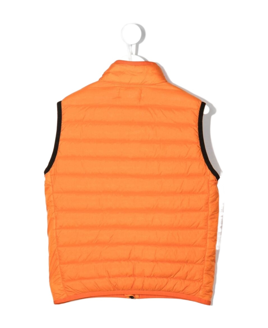 Stone Island Logo-patch Quilted Gilet In Orange