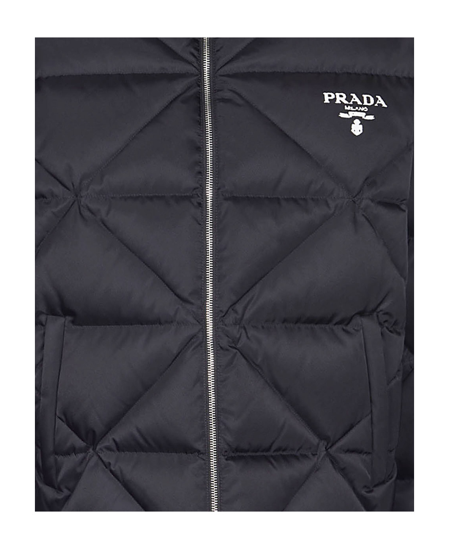 Prada Logo-print Padded Jacket In Black