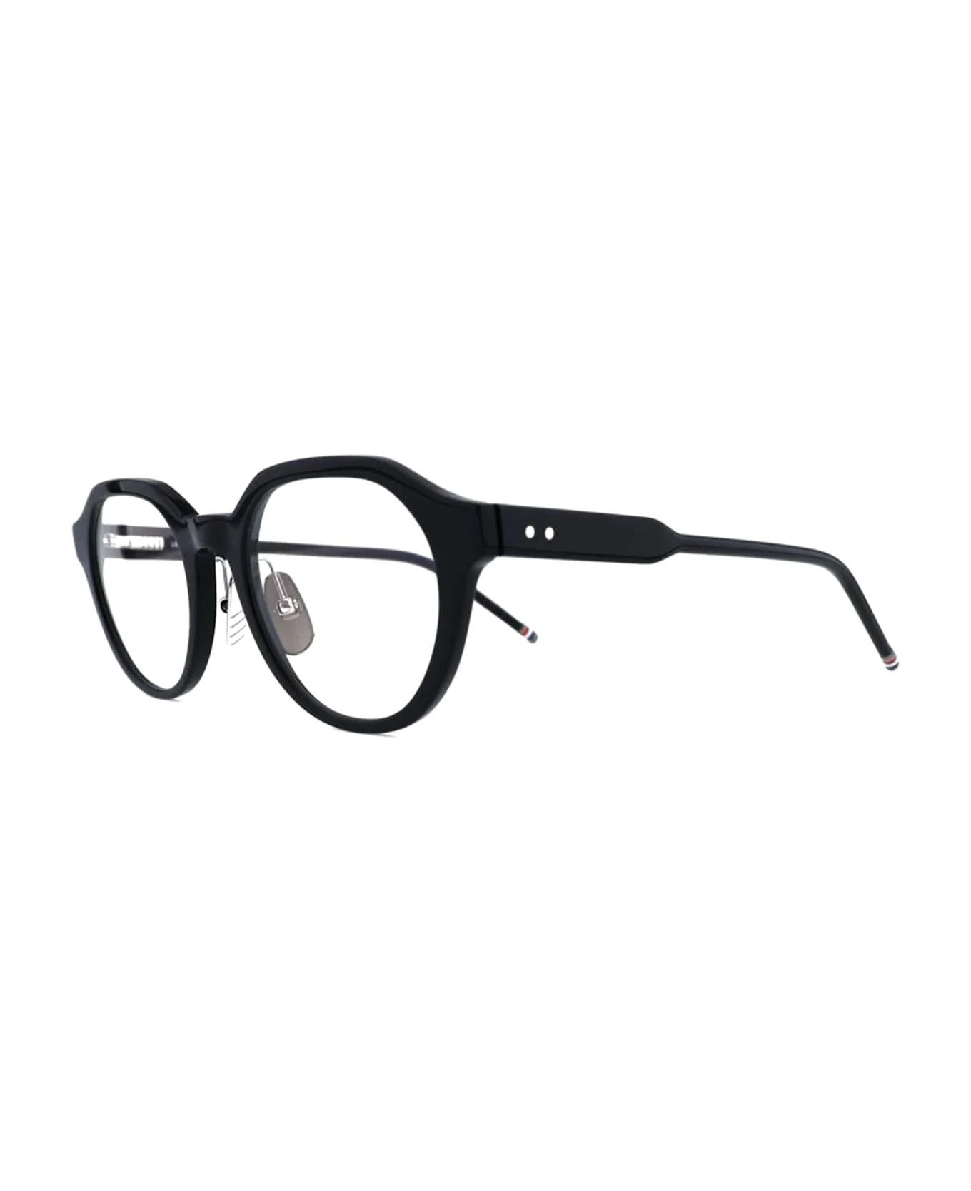 Thom Browne Eyewear Oval Frame Glasses In Burgundy
