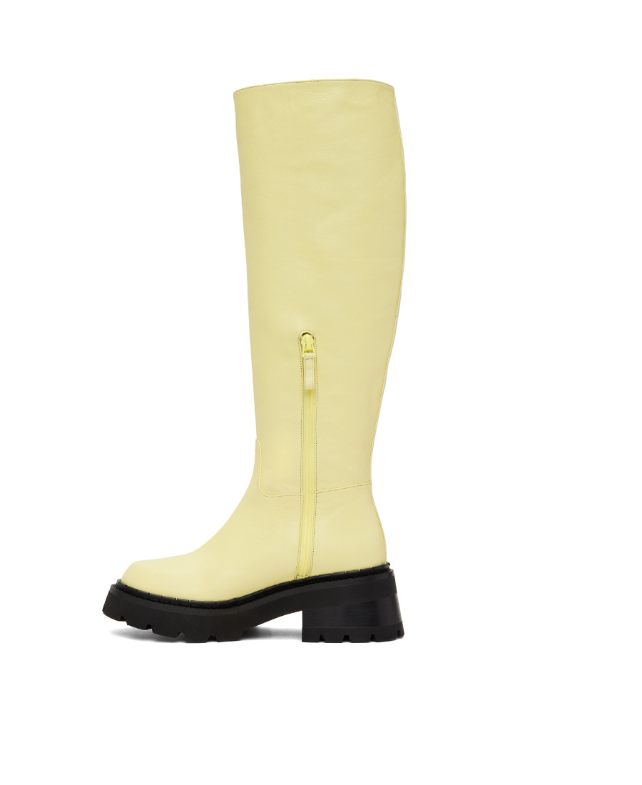 By Far Thick-heeled Boots In Yellow