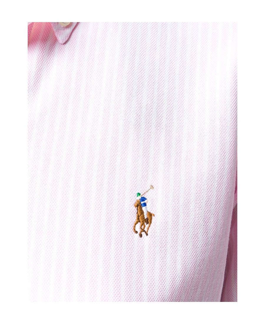 Shop Polo Ralph Lauren Logo-embroidered Oxford Shirt In Pink