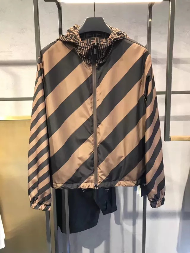 Fendi Reversible Windbreaker Jacket In Black