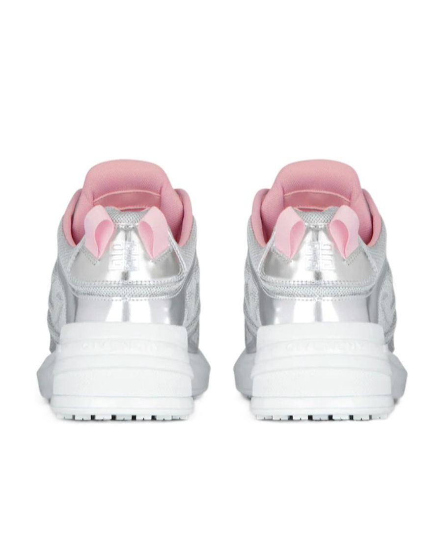 Givenchy Metallic-effect Leather Sneakers In White