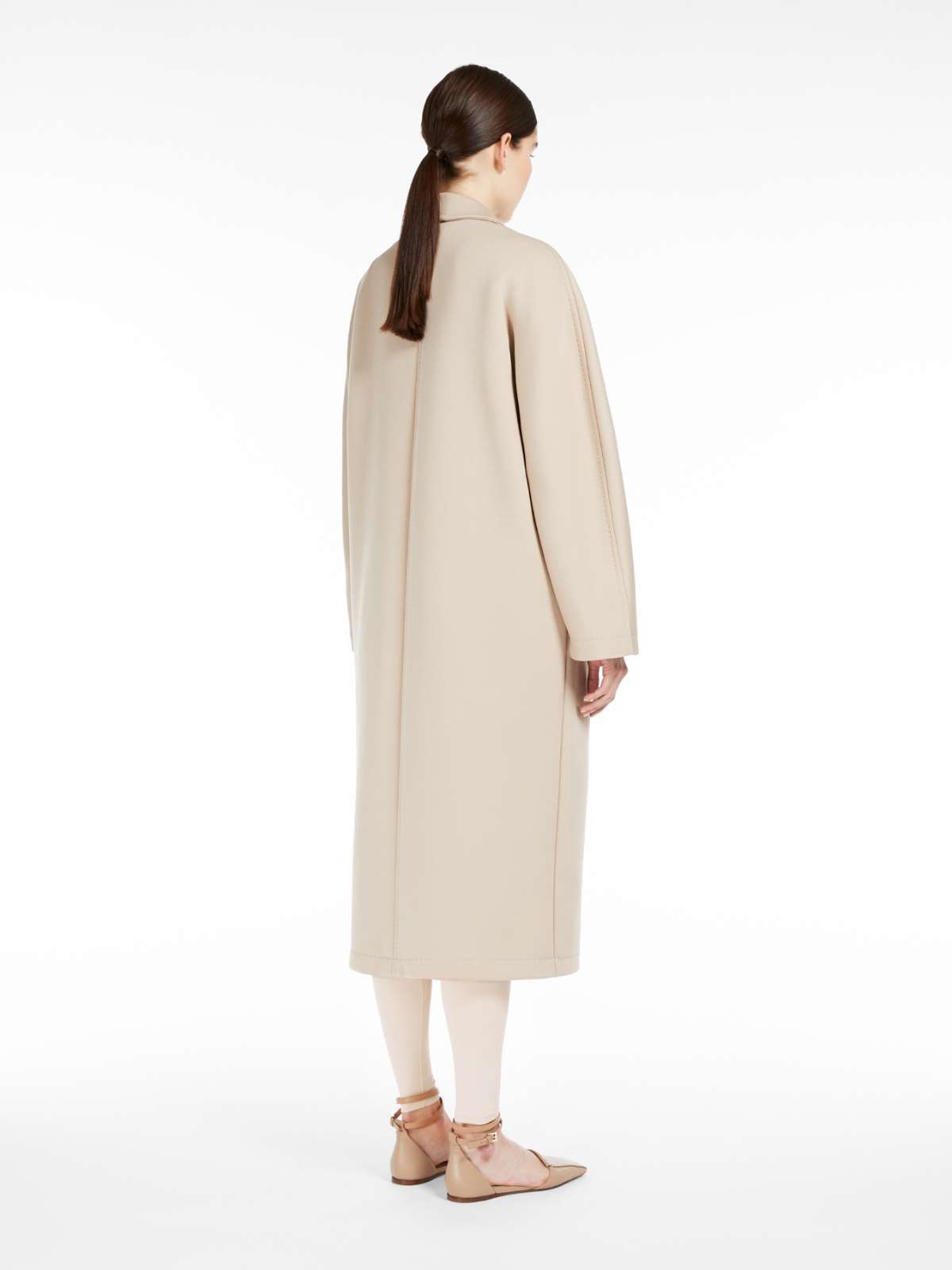 Max Mara Double-breasted Knitted Coat In Nude